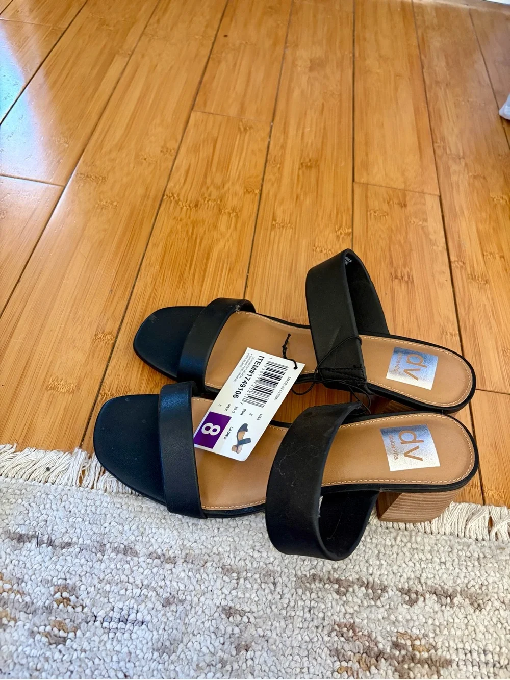 DV by Dolce Vita Black Dual-Strap Slide Wedge